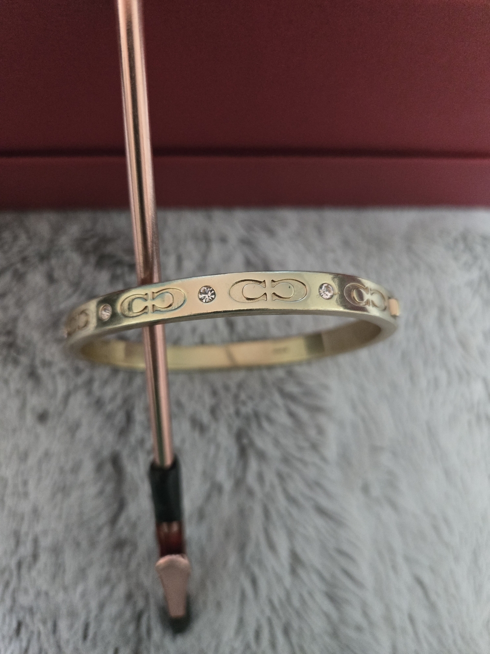 Coach Gold-Tone Bracelet with Crystal Logo Accents